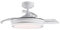 Ventilador de techo con luz LED 36W Blanco en 3 Temperaturas de Luz con Mando a Distancia -Motor DC Eficiente y Silencioso, 3 tonalidades, aspas desplegables retráctiles, 6 velocidades (F8808)