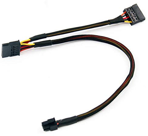 Jrifedptry Mini cable de alimentación SATA de 6 pines a 15 pines X2 para Vostro 3650 3653 3655 computadora de escritorio HDD SSD cable de expansión