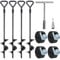 4Pcs Ground Anchor Heavy Duty, Earth Anchor Tent Peg with Drills and 4 Straps,T-type wrench, Trampoline Anchor Kit for Camping Tents, Sheds, Swing Sets, Securing Dogs