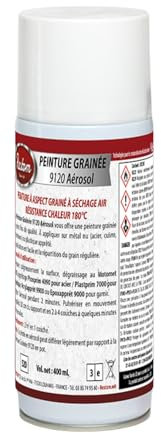 Restom - Peinture grainée 9120 Noir Sat - 400mL - Peinture aérosol grain fin