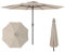 RELAX4LIFE Parasol Droit RondΦ360 cm, Parasol de Jardin Extérieur avec Manivelle, 8 Baleines, Event d’Aération, Protection Solaire pour Jardin, Terrasse, Piscine