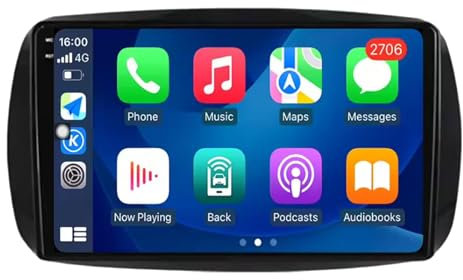 Android 14 Autoradio per Mercedes Benz Smart 453 Fortwo 2014-2020 9 Pollici Stereo Auto Radio Doppio Din con CarPlay/Android Auto GPS USB Bluetooth WIFI FM Comandi al volante Touchscreen(S-5(6G+128G))