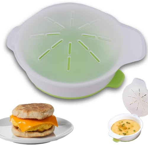 1 cuiseur à œufs pour micro-ondes, plat chauffant spécial, omelette rapide pour hamburger aux œufs, ustensiles de cuisine, vert