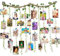 Mafagwre Cadre Photo Pêle Mêle, Photo À Suspendre, Présentoir Photo À Suspendre avec 25 Pcs Pinces, Décoration Murale Bohème, Cadre Photo avec Corde De Chanvre (A)