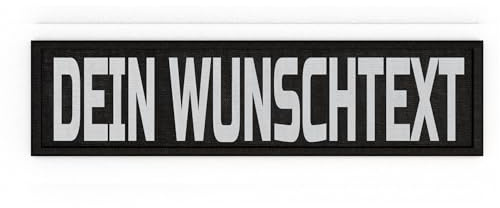 P24S personalisiertes Klett-Patch mit Wunschtext und Wunschfarbe – für Kleidung, Rucksäcke, Hundegeschirr, Outdoor-aktivitäten – bestickter Rand (Schwarz, 100x25 mm)