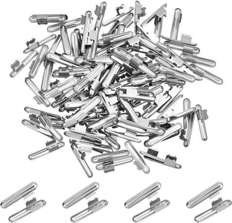 CRAFTYMELODY 200 Stück Elastische Kordel Crimp Enden Eisen Klapp Crimp Enden Platin Halbabdeckung Widerhaken Kordel Crimp Endverschluss Stopper Klemmverschluss Basteln