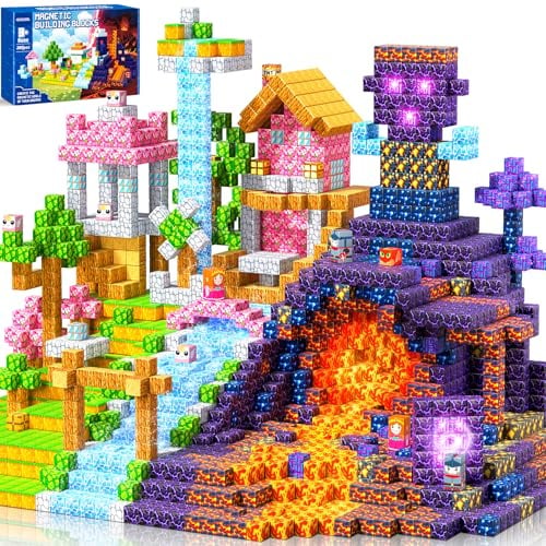 COOLJOYA Costruzioni Magnetiche per Bambini,300 Pezzi Costruzioni Magnetiche Giocattoli Sensoriali STEM Giocattoli da Costruzione 3 4 5 6 7 8 9 10 Anni Tutte Le Stagioni Magnetic