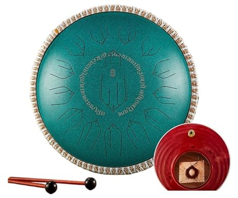 Steel Drum, 14 Zoll 15 Noten 432 Hz D Kurd Steel Tongue Drum Key C 440 Hz Eingebauter Tonabnehmer,musical instruments(C 440hz)