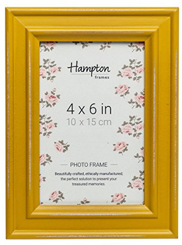 Hampton Frames PALOMA Distressed Shabby Chic Photo Frame Mustard Yellow 4x6 (10x15cm) PAL301946M