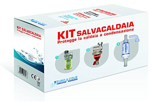 Euroacque Kit SALVA CALDAIA (Neutralizzatore di condensa MININEUTRO + Dosatore di polifosfati CLICK BYPASS + Defangatore magnetico GTS)