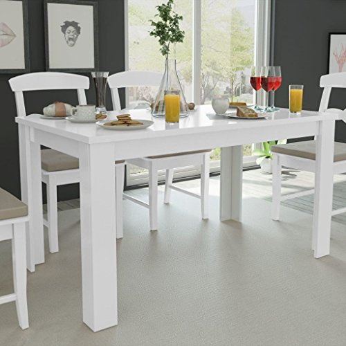 Festnight Esstisch Weiss | Esszimmertisch Küchentisch Holz Tisch für Esszimmer Wohnzimmer Küche 140x80x75 cm