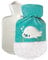 Sänger Kinder Wärmflasche Robbe 0,8L Bettflasche Wärmeflasche Wärmekissen Velour Türkis/Weiß