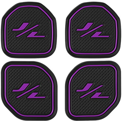 LAIKOU Front & Rear Auto Cup Holder Inserts Coaster fit for 2018-2021 Jeep Wrangler JL JLU Sports Rubicon & 2020-2021 Gladiator JT Cup Holders Liner Mat Pad Interior Accessories 4PCs (Purple)