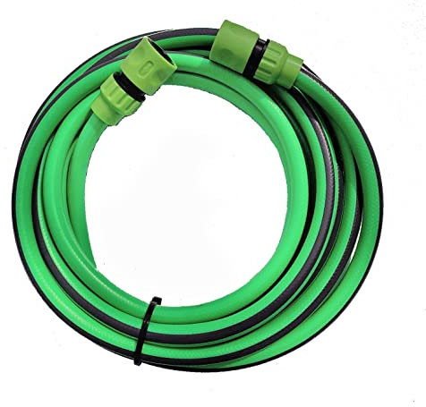 mumdadandbaby 1M Green Garden Hose Connector Set with Strain Relief Connectors - Connects Tap to Pressure Washer, Hose Reel or Nozzle
