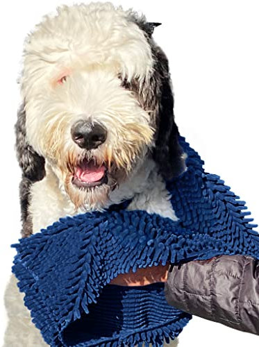 Soggy Doggy Super Shammy Hundehandtuch, Waschbare Mikrofaser Hundehandtücher zum Trocknen von Hunden und Reinigen von Pfoten, Marineblau, 79.9x35.6 cm