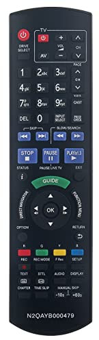 Neu N2QAYB000479 DVD Fernbedienungersetzt für PANASONIC Digital Video Recorder DMR-XW385 DMR-XW390 DMR-XW380GL DMR-XW385GL DMR-XW390GL DMR-XW480GL DMR-XW480 DMRXW380GL DMRXW385GL DMRXW390GL DMRXW480GL
