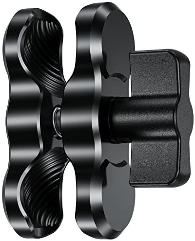 BRCOVAN Aluminiumlegierung Doppelsockelarm (Kurzer Arm) Kompatibel mit RAM Mounts B Größe 1 Zoll Kugel Komponente und Fahrrad Motorrad Handyhalter mit 1'' Kugel Adapter