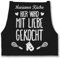 Schürze - Kochschürze - Hier wird mit Liebe gekocht mit Name I Geschenk Kochen - 85x69 - Schwarz - personalisierte küchenschürze damen kochschuerze dame küche sprüche kochschürzen