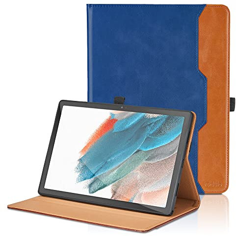 Custodia per Samsung Galaxy Tab A8 2021/2022 10.5 pollici (SM-X200/SM-X205) Pelle Tablet Case, Multi-angli Supporto Pieghevole Cover Protettiva con Tasca, Pencil Loop, Auto Sveglia/Sonno - Blu