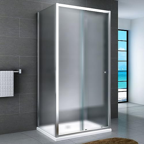 Yellowshop - SMART Box doccia 3 lati con apertura frontale e 2 lateralI fissi cm 110, 130, 150, 170 in alluminio vetro Trasparente o Opaco 6mm, H 190 cm (cm 130x80 Opaco)