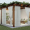youleyar Durchsichtige Outdoor-Vorhänge, Terrasse, wasserdicht, 2 Paneele, Leinenoptik, Stangentasche, Innenbereich, Voile, Wohnzimmer Schlafzimmer Veranda Pergola Cabana Pavillon, 132 x 213 cm, Grau