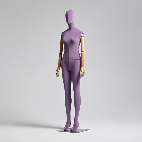 Rozhuhro Deko Mannequin, Weiblich Schaufensterpuppe, Schaufensterpuppe Torso weiblich, Zerlegbare Puppe, Schneiderpuppe,Lila
