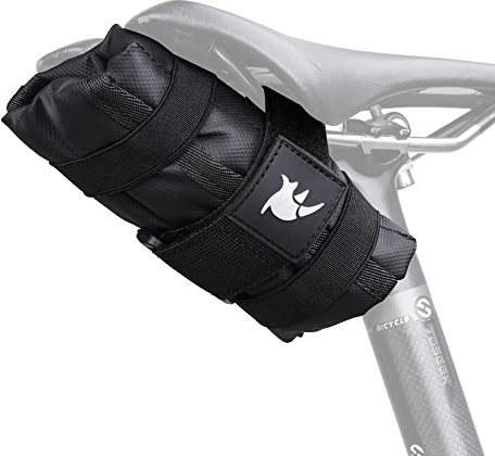 Rhinowalk Bike Saddle Roll Bag Cycling Saddle Tool Bag Bicycle Tool Kit Holder Under Seat Storage Seat Roll for Road, Mountain Biking,Black