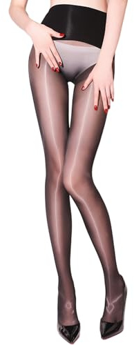 GOCBOBO Collant Brillant Sans Couture 5D Transparent Taille Haute Collant Sans Démarcation Femme