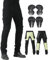 CTBQiTom Pantalón Moto para Hombre con Revestimiento Protector de aramida Pantalón de Moto con Coraza Desmontable CE,Negro,30W/30L