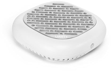 Nail Dust Collector Machine 130W New Strong Power Nail Dust Collector Powerful Suction Extractor Fan for Manicure, Professional Nail Filter for Nail Art (White&Silver)