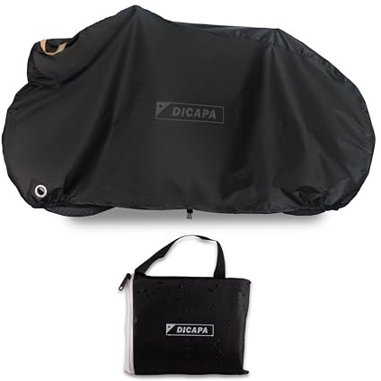 DICAPA Copertura per bicicletta esterna impermeabile 200 x 70 x 110 cm, copertura per bicicletta con manici, fori antifurto e chiusura regolabile, copre biciclette esterne e borsa per il trasporto