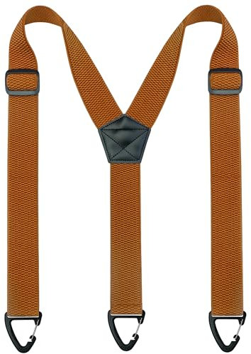 JEMYGINS Herren Outdoor Hosenträger Y-Typ längenverstellbar mit Dreieckige Anti-Rutsch-Schnalle braun