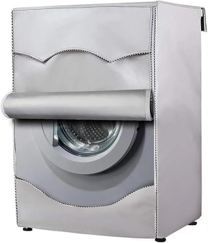 Funda Lavadora Carga Frontal,Fundas Secadoras Exterior con Recubrimiento Plata de Doble Cara,Funda de Lavadora Protectora de Lluvia, Sol y Polvo, Funda Lavadora Exterior Impermeable