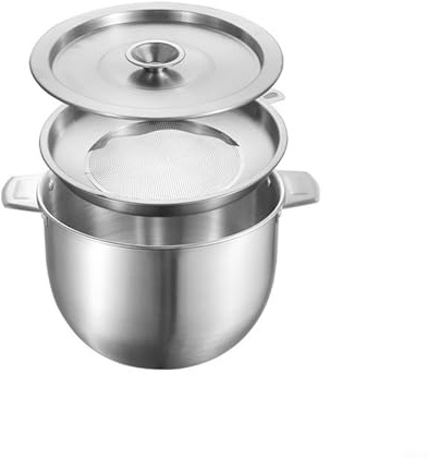 Filtre à huile de soupe avec couvercle : filtre à huile domestique pour le stockage d'huile de friture et de graisse de cuisson (2,8 l)