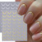 Kinretixia 6 Stück French Tip Nail Art Sticker Gold Silber French Crescent Nagelsticker 3D Streifen Linien Kurve Wirbel Selbstklebende Nagelaufkleber für DIY Nail Art