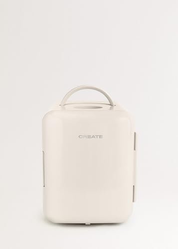 CREATE / FRIDGE MINI BOX/Mini frigorífico para cosméticos blanco roto/Diseño retro, función frío y calor, capacidad de 4L, fácil de transportar, 48W