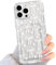NITITOP Compatible with iPhone 14 Pro Max Case Clear with Card Holder Cute Bowknot Ribbon Heart Pattern for Women Girls Bow Soft TPU Shock-absorbing Wallet Case Protective Cover - White