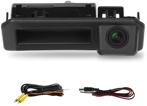 Hodozzy 170 Grad Rückfahrkamera für VW/Audi/Jetta, AHD&CVBS IP67 wasserdichte Nachtsicht Auto Kofferraumgriff Rückfahrkamera für Auto für Tayron T-Cross Passat Tharu für Audi A5 Q3 für Skoda