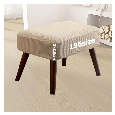 Ottomane Bezug Quadratisch Hocker überzug Hockerbezug Ottoman Cover Fußbank Schonbezug Stretch Fußhocker Husse Beschützer Jacquard Sitzhocker mit Elastic Bottom Rund Rechteckig Anpassbar(2002,35 x 45