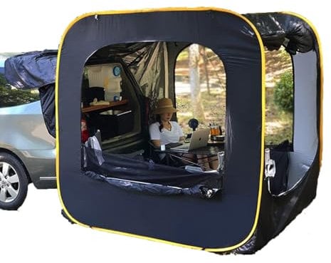 GZGHRZQS Car Boot Tent for Camping - Tailgate Awning SUV Tent 5-6 Person, Pop Up Rear Tent with Shade Canopy & Storage Bag, Universal Fit for Cars, SUVs, Minivans - Waterproof & Windproof
