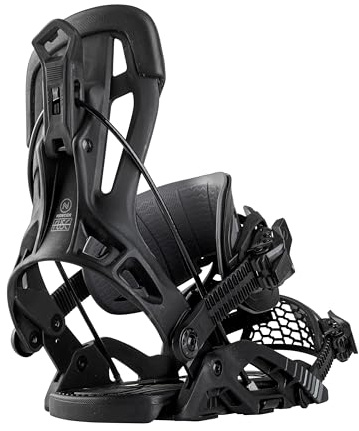Nidecker Flow Fuse Hybrid Snowboard Bindung Dual-Entry System mit Hybrid-Strap & glasfaserverstärkter Nylonbasis