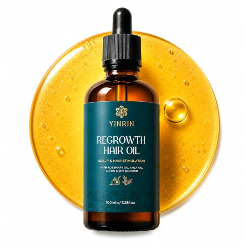 Hair Growth Oil with Rosemary, Saw Palmetto, Biotin & Amla | DHT Blocking Scalp Treatment for Thinning Hair, Hair Loss, Edges & Locs | Lightweight Hair Oil for Men & Women | 100ml