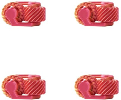 Vyloky 3D-Fidget-Spinner mit Doppelzahnrad - Kunststoff-Kreisel für Stressabbau - Tragbares Handspielzeug für Büro, Schule, Reisen und Zuhause (Laser-Rot,4er Set)