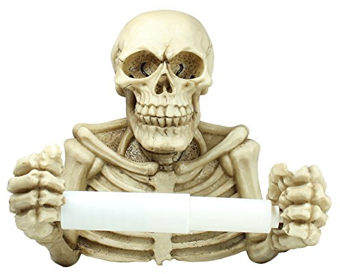 Totenkopf Skelett Abroller für Klopapierhalter Toilettenpapierhalter WC Abroller