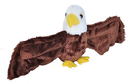 Wild Republic 19505 Republic 21415 Huggers Schnapparmband Kuscheltier, Plüschtier, Weißkopfseeadler, Braun, 20 cm
