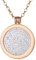 Morella Halskette Damen Gold 70 cm Edelstahl mit Amulett und Coin 33 mm in Schmuckbeutel Glitzersteine weiß