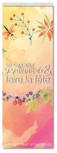 Timr Calendrier d’anniversaire à spirales couleurs vives - dv727