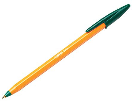 BIC Orange Fine - Bolígrafo con tapa (trazo de 0,35 mm, 20 unidades), color verde