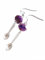 Handmade Fibromyalgia Metallic Purple Crystal Bead Spoon Earrings