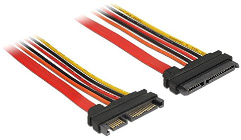 DeLock Verlängerungskabel SATA 6 Gb/s 22 Pin Stecker > SATA 22 Pin Buchse (3,3 V + 5 V + 12 V) 100 cm